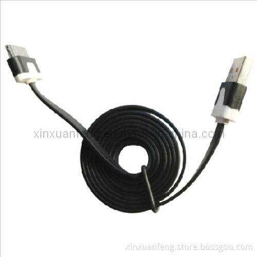 Black Flat USB Cable for iPhone/ iPod (XF-UC-027)